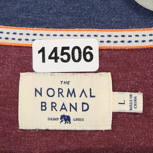 The Normal Brand Sweater Mens Large Burgundy Quarter Zip Lightweight Pullover - Picture 6 of 13